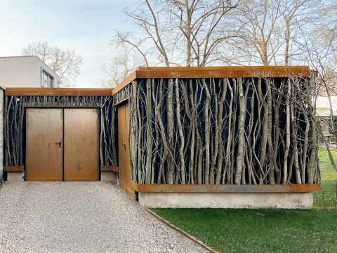 Frontansicht der neuen Wirtschaftsgebäude, Bild: Peter Tandler